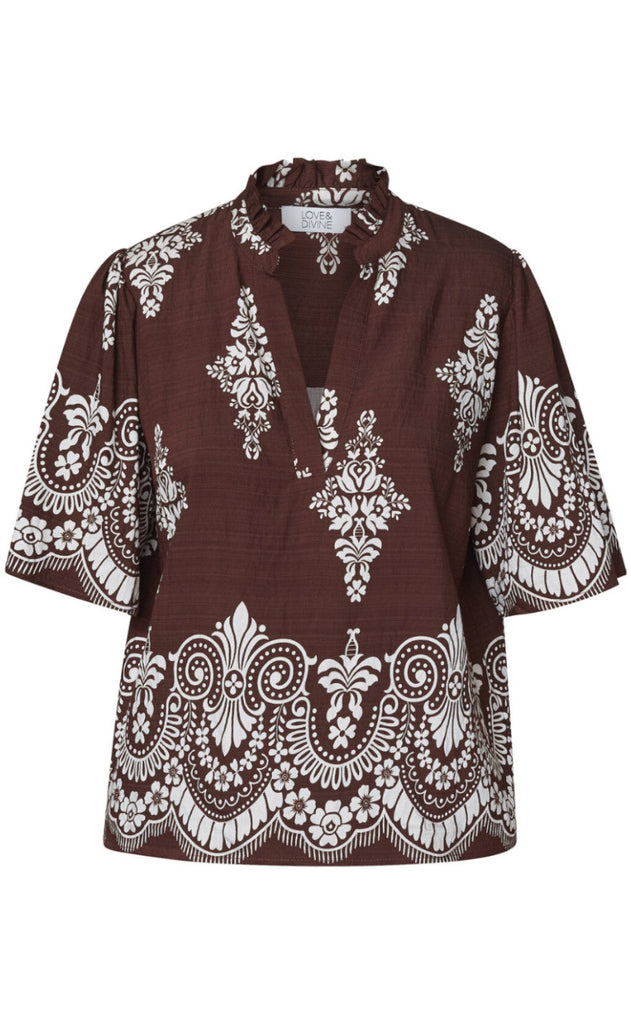 Love & Divine Topp - Love1296-2 - Brown/Paisley