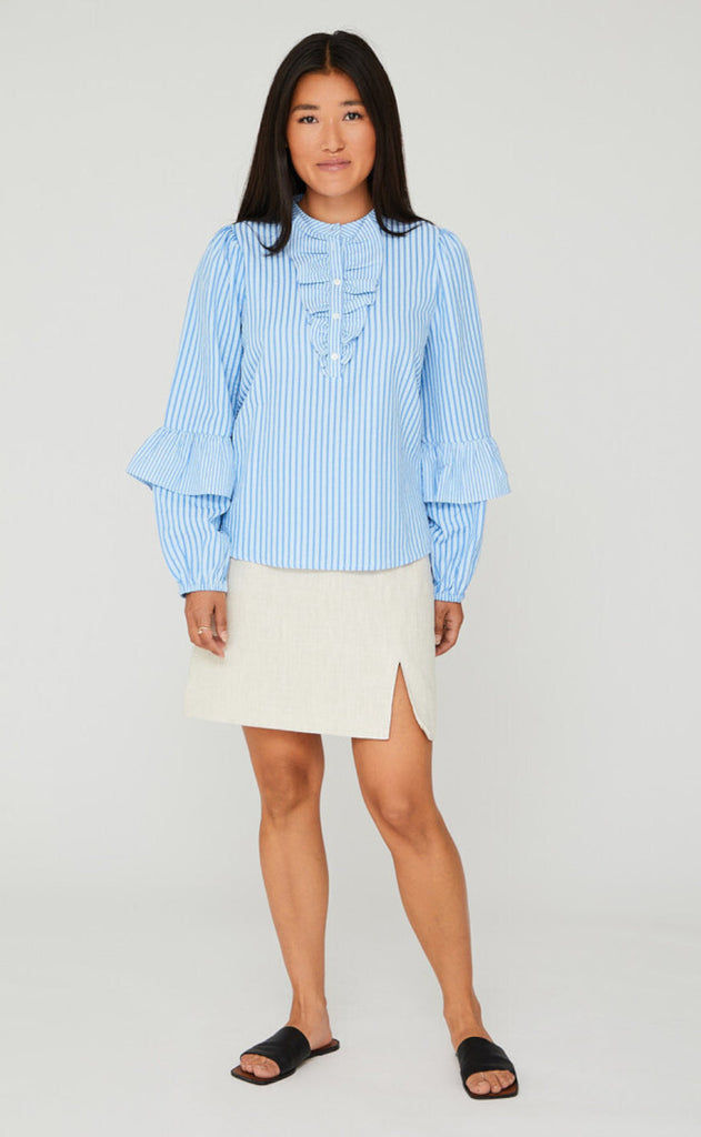 A-Veiw Bluse - Karin - Blue/White Stripe