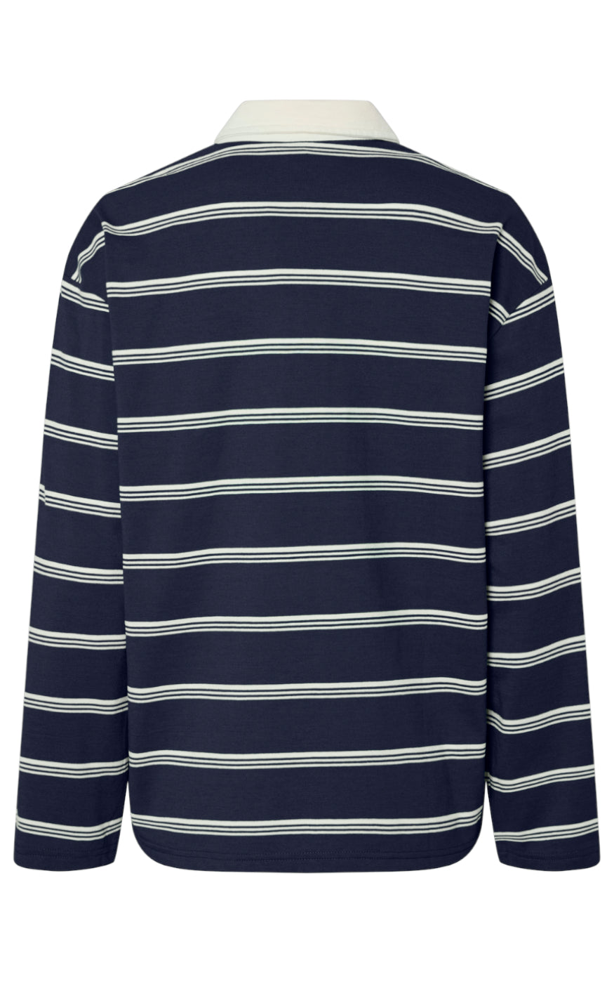 Pieces Bluse - Sadie - Maritime Blue/Cloud Dancer