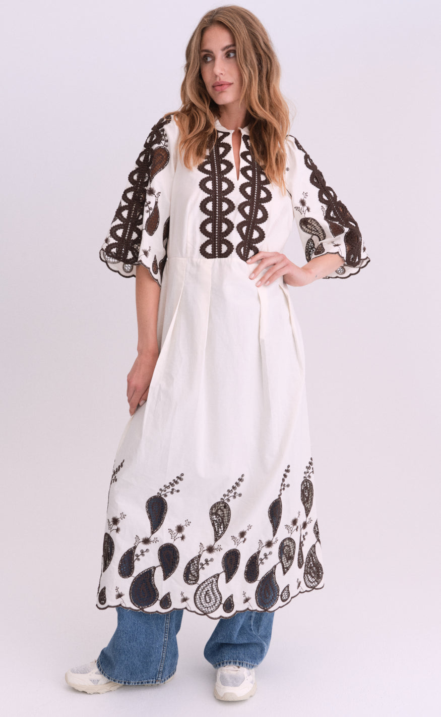 Gossia Kjole - Safina - Creme/Brown