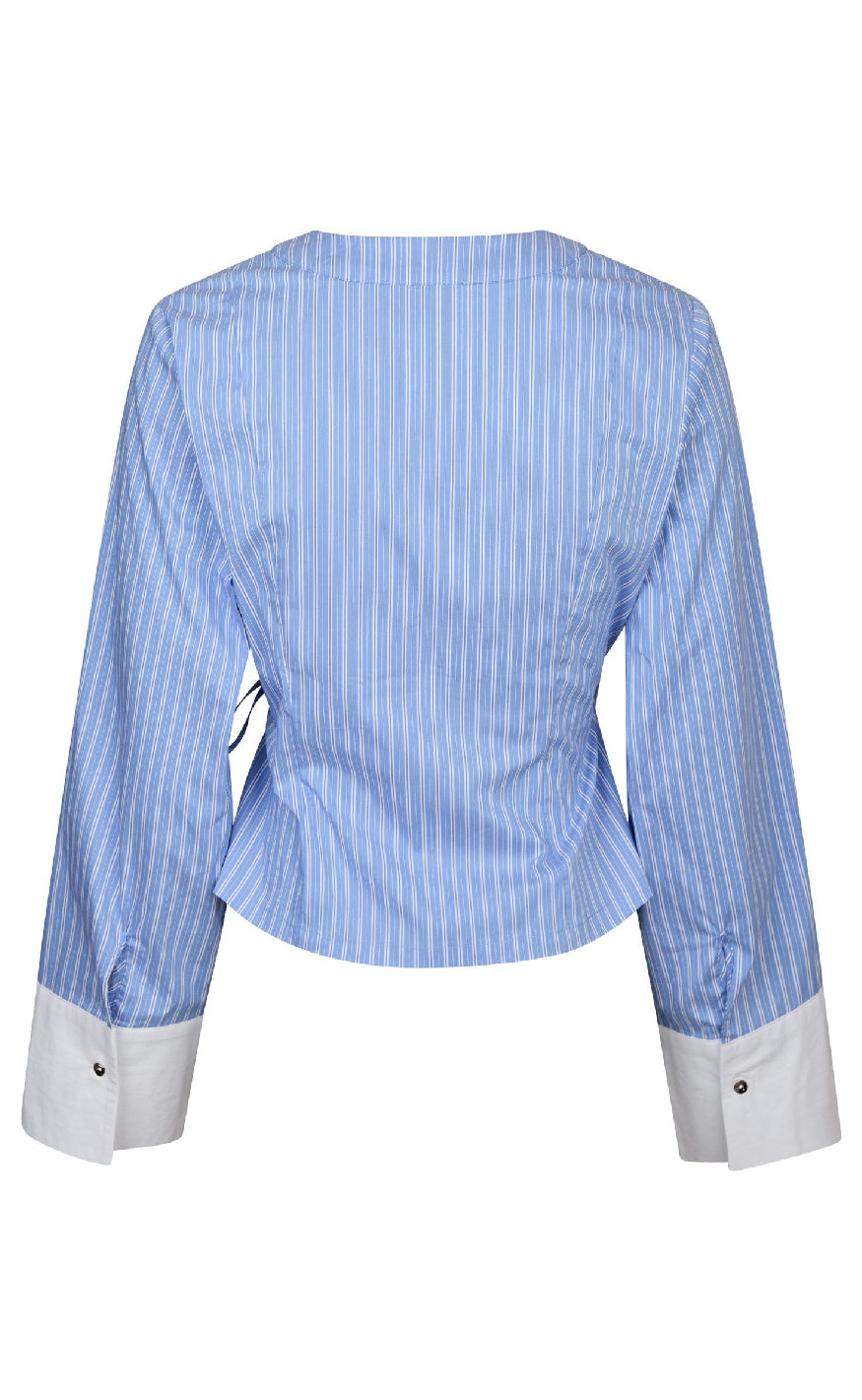 Neo Noir Skjorte - Salvia Stripe - Light Blue