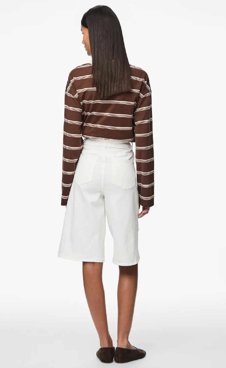 Pieces Shorts - Salume - Bright White