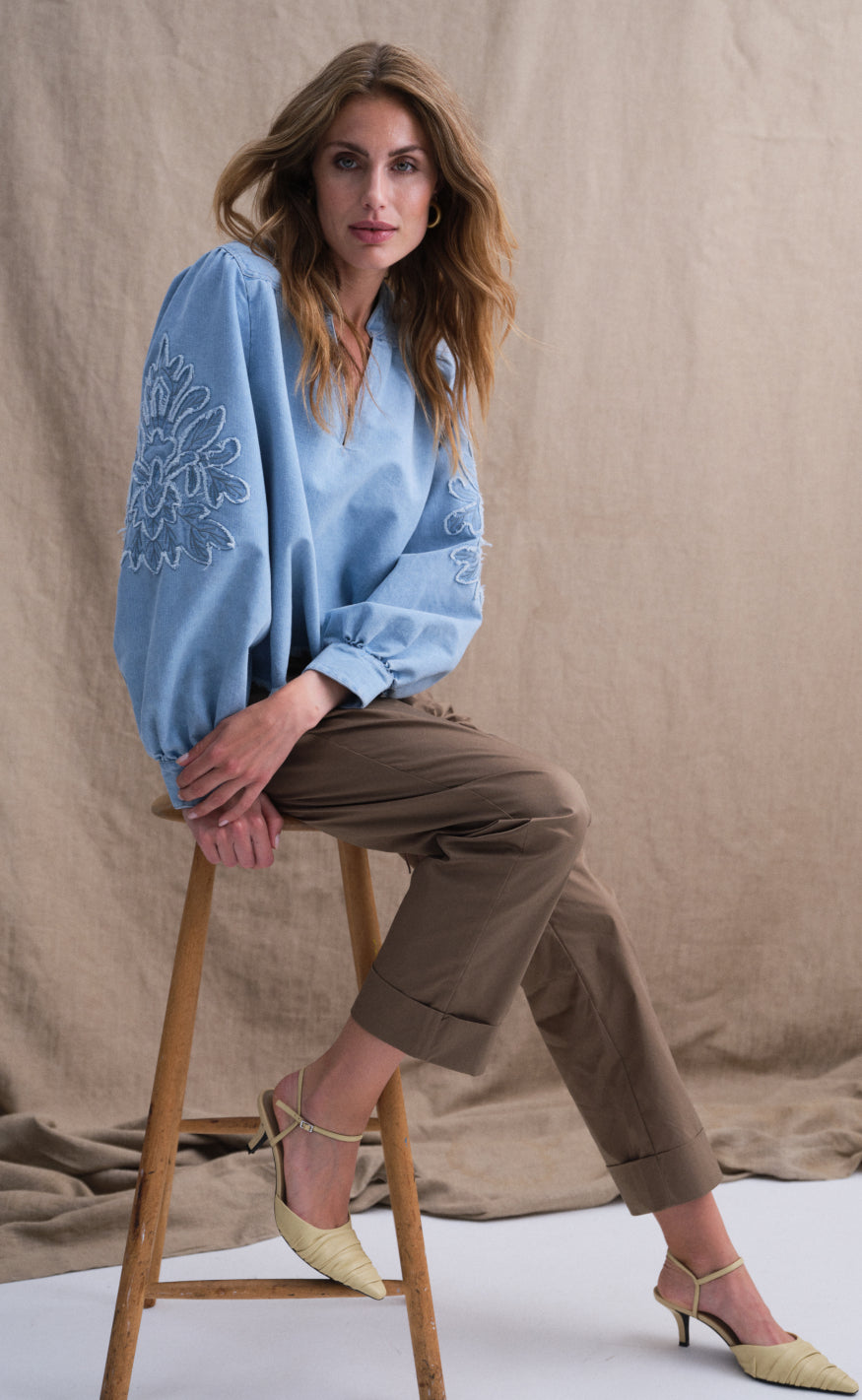 Gossia Bluse - Saloma - Light Blue Denim