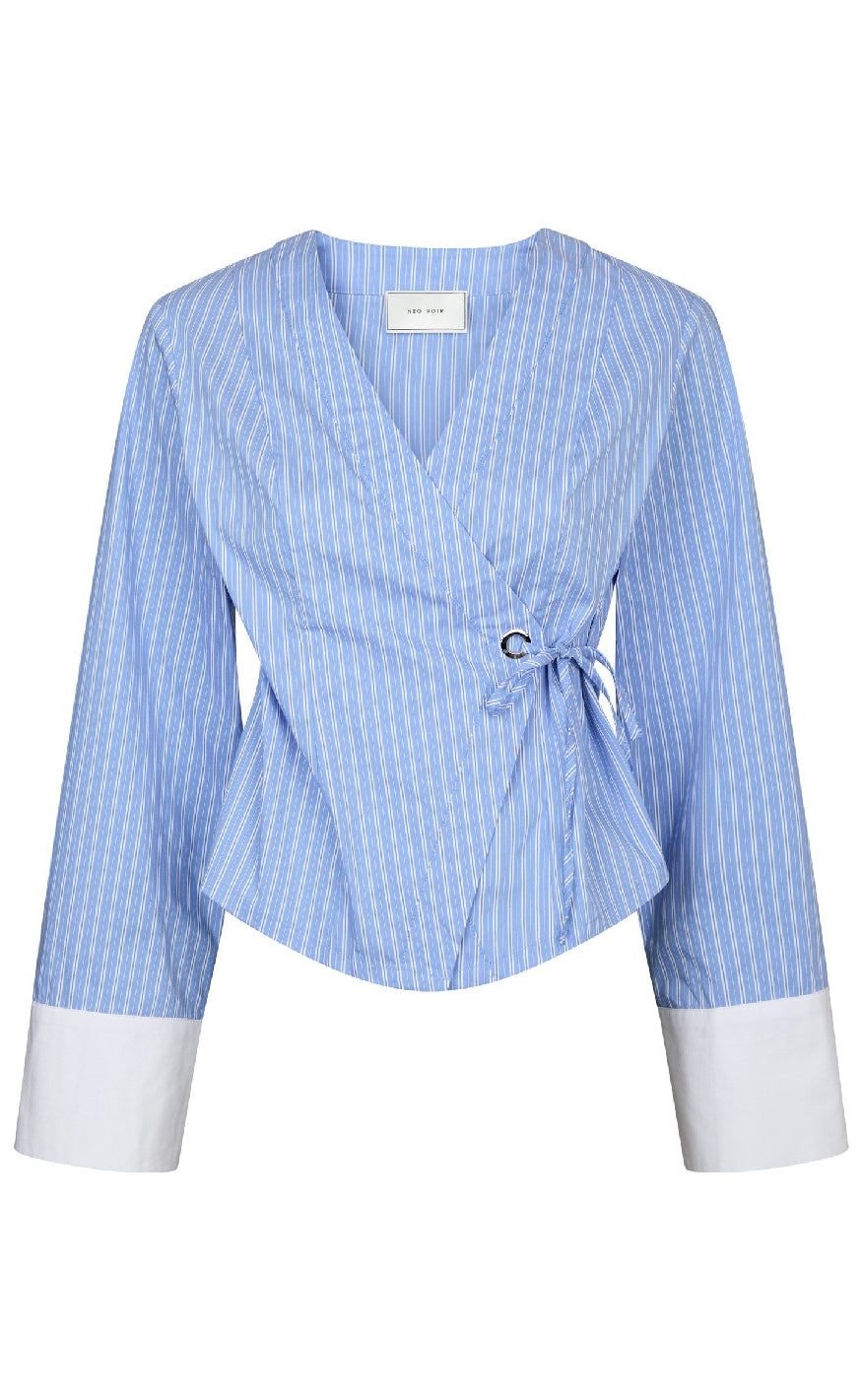 Neo Noir Skjorte - Salvia Stripe - Light Blue