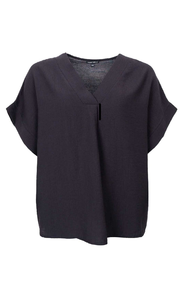 Black Colour Bluse - Samos - Black