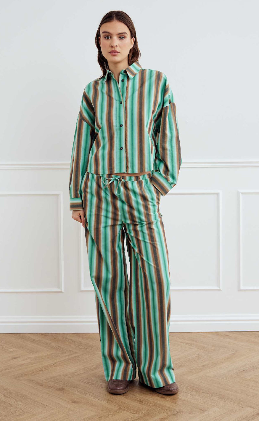 Noella Bukser - Samira - Cosma Green Stripe