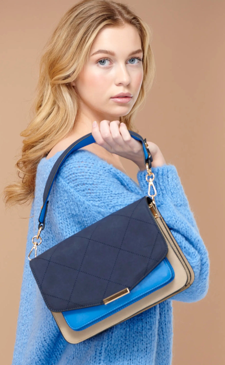Noella Veske - Blanca Multi Compartment - Navy/Sand/Blue