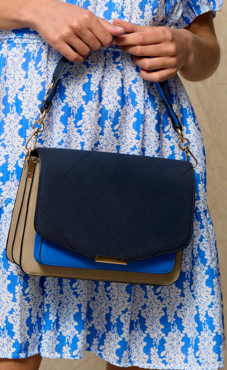 Noella Veske - Blanca Multi Compartment - Navy/Sand/Blue