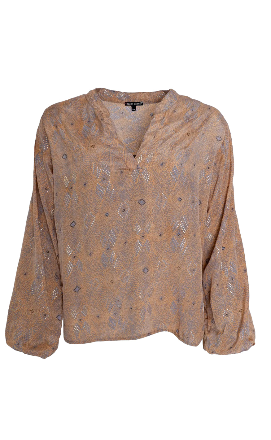 Black Colour Bluse - Luna - Argyle Sand