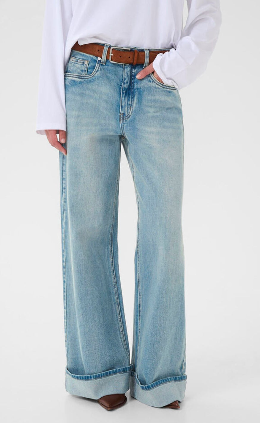 Gestuz Bukser - Sara HW Wide - Washed Blue