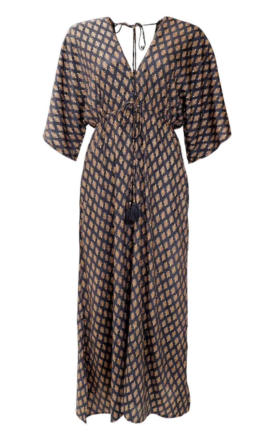 Black Colour Kjole - Luna Double V-Neck - Savannah Grey