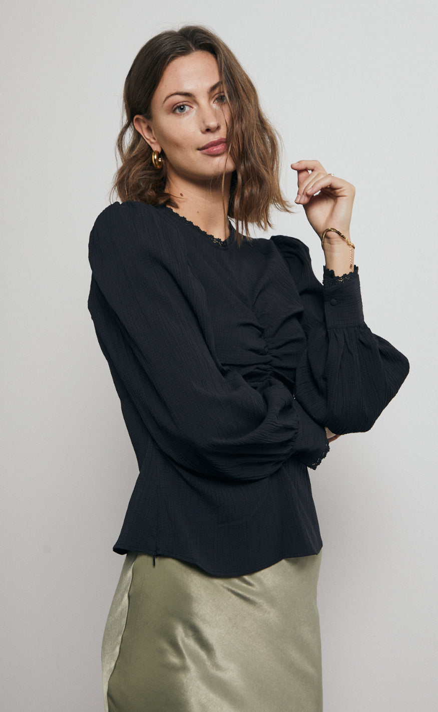 A-View Bluse - Selene - Black