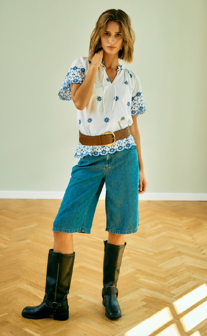 Freequent Shorts - Cinda - Medium Blue Denim