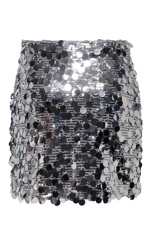 ONLY Skjørt - Jadel - Silver w. Silver Sequins