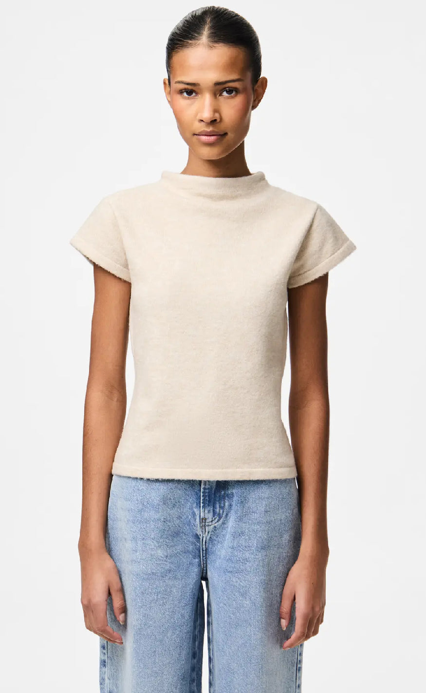 Pieces Topp - Familla - Silver Gray