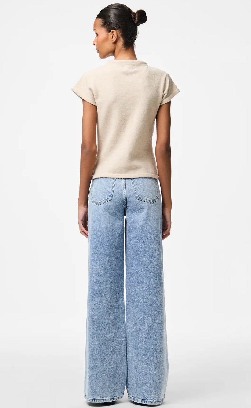 Pieces Topp - Familla - Silver Gray