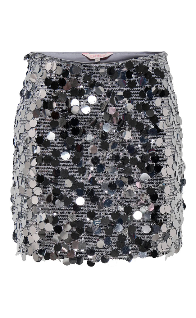 ONLY Skjørt - Jadel - Silver w. Silver Sequins