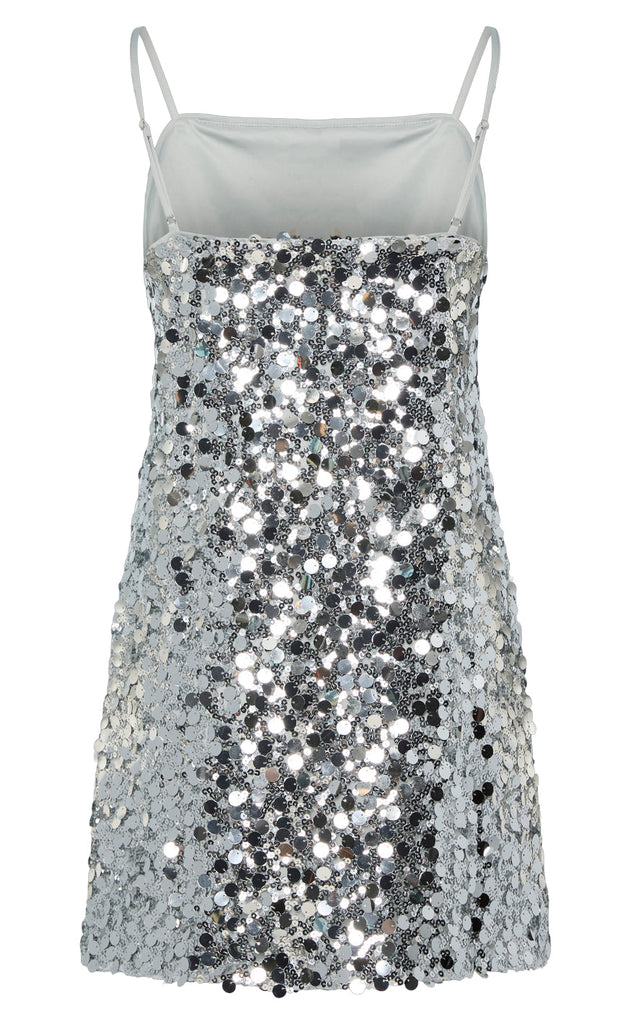 Pieces Kjole - Disco - Silver Sequins