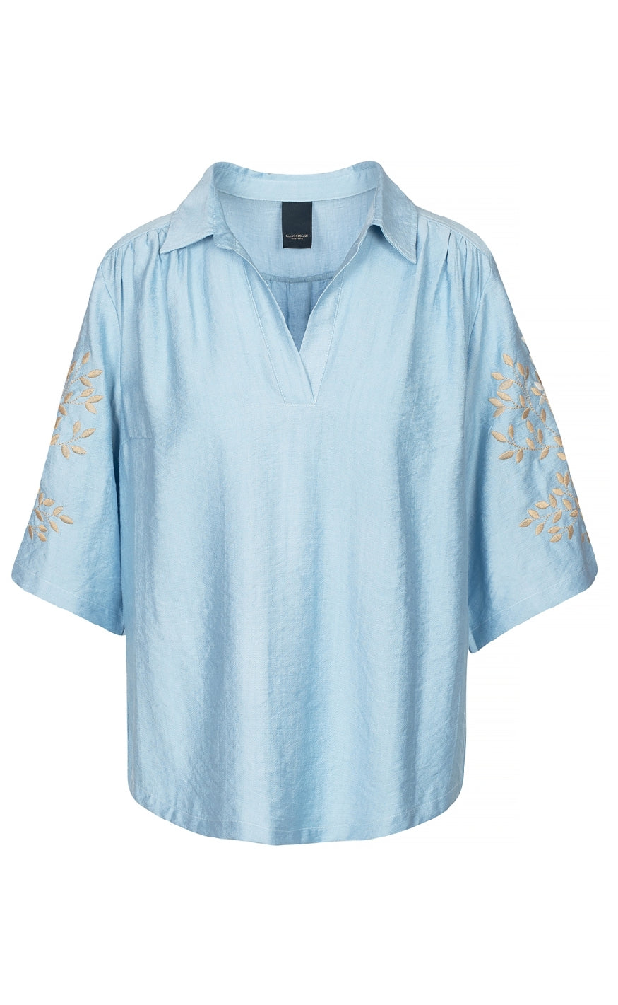 Luxzuz Bluse - Siwa - Chambray Blue