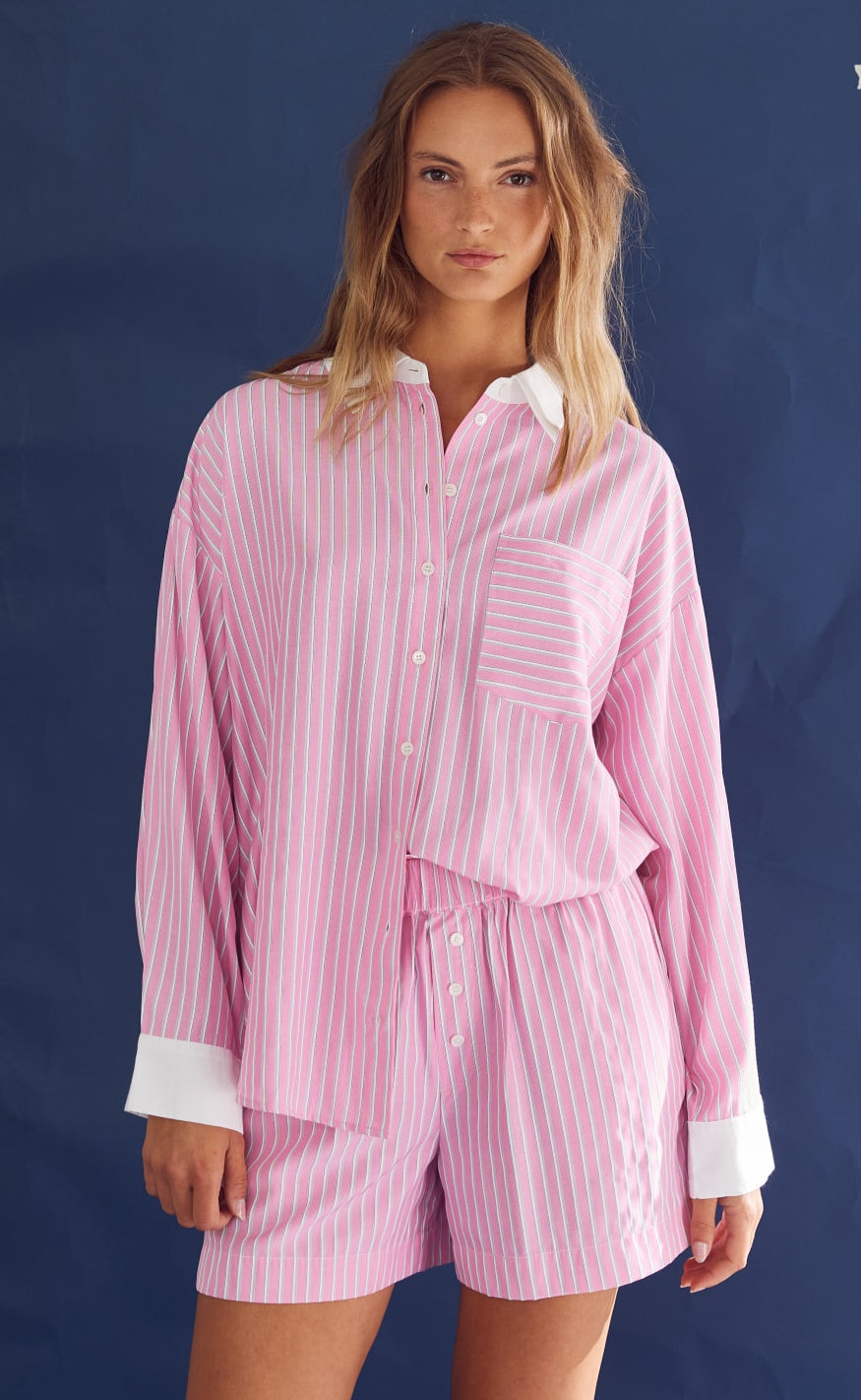 Noella Skjorte - Lakelynn - Carsyn Pink Stripe