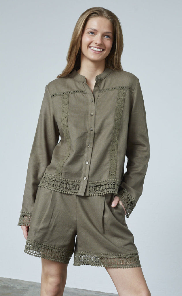 Sisters Point Skjorte - Ejba-SH - Khaki Mel.