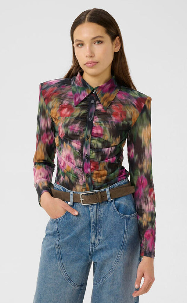 Gestuz Skjorte - Fadia - Red Faded Flower