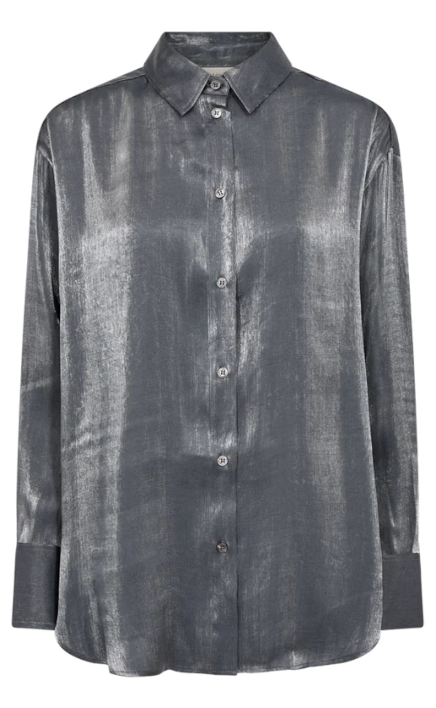 Freequent Skjorte - Naron - Gray Pinstripe