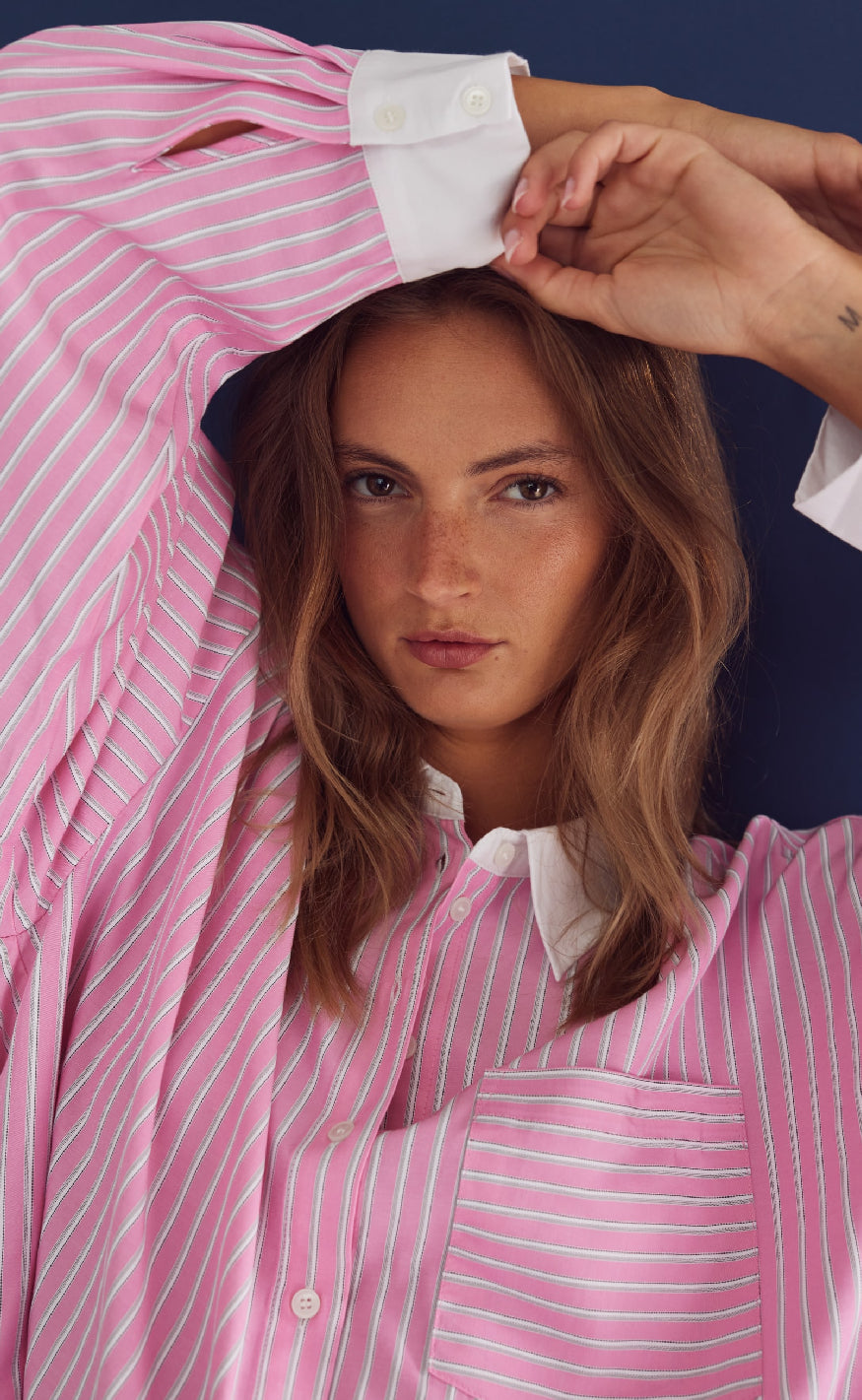 Noella Skjorte - Lakelynn - Carsyn Pink Stripe
