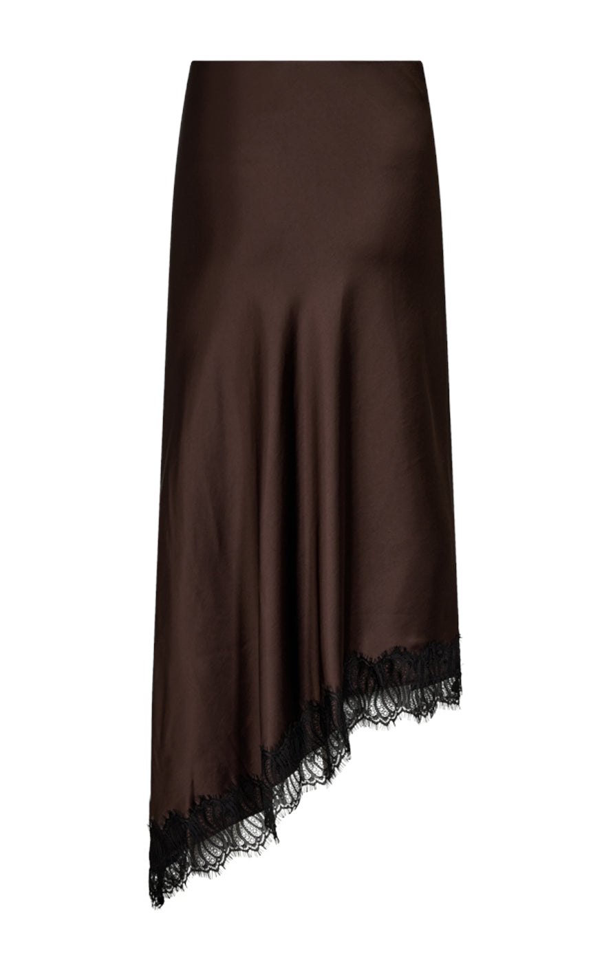 Freequent Skjørt - Dova - Coffee Bean w. Black
