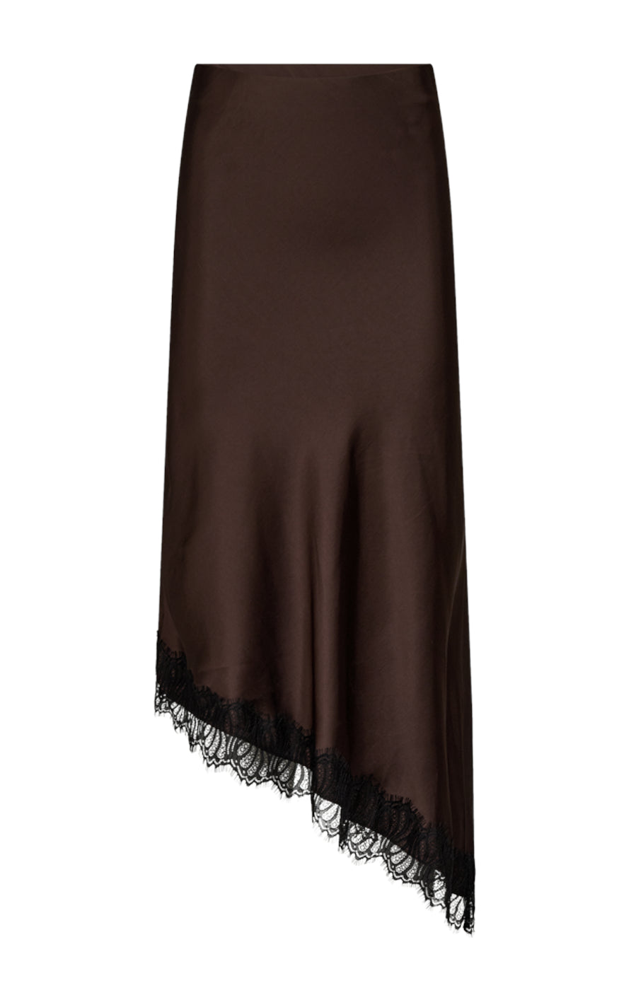 Freequent Skjørt - Dova - Coffee Bean w. Black