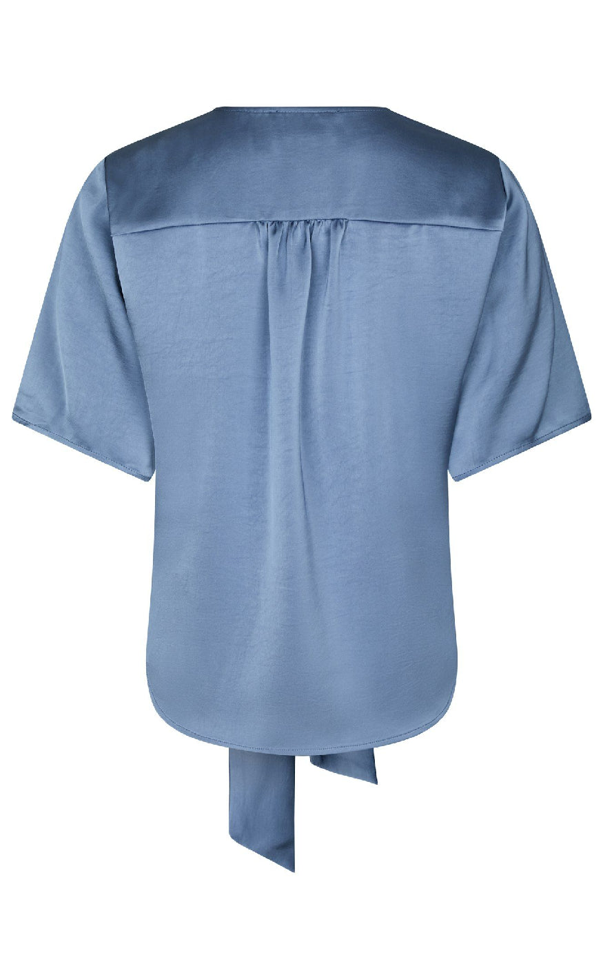 Neo Noir Bluse - Casadia Heavy Sateen - Smoke Blue