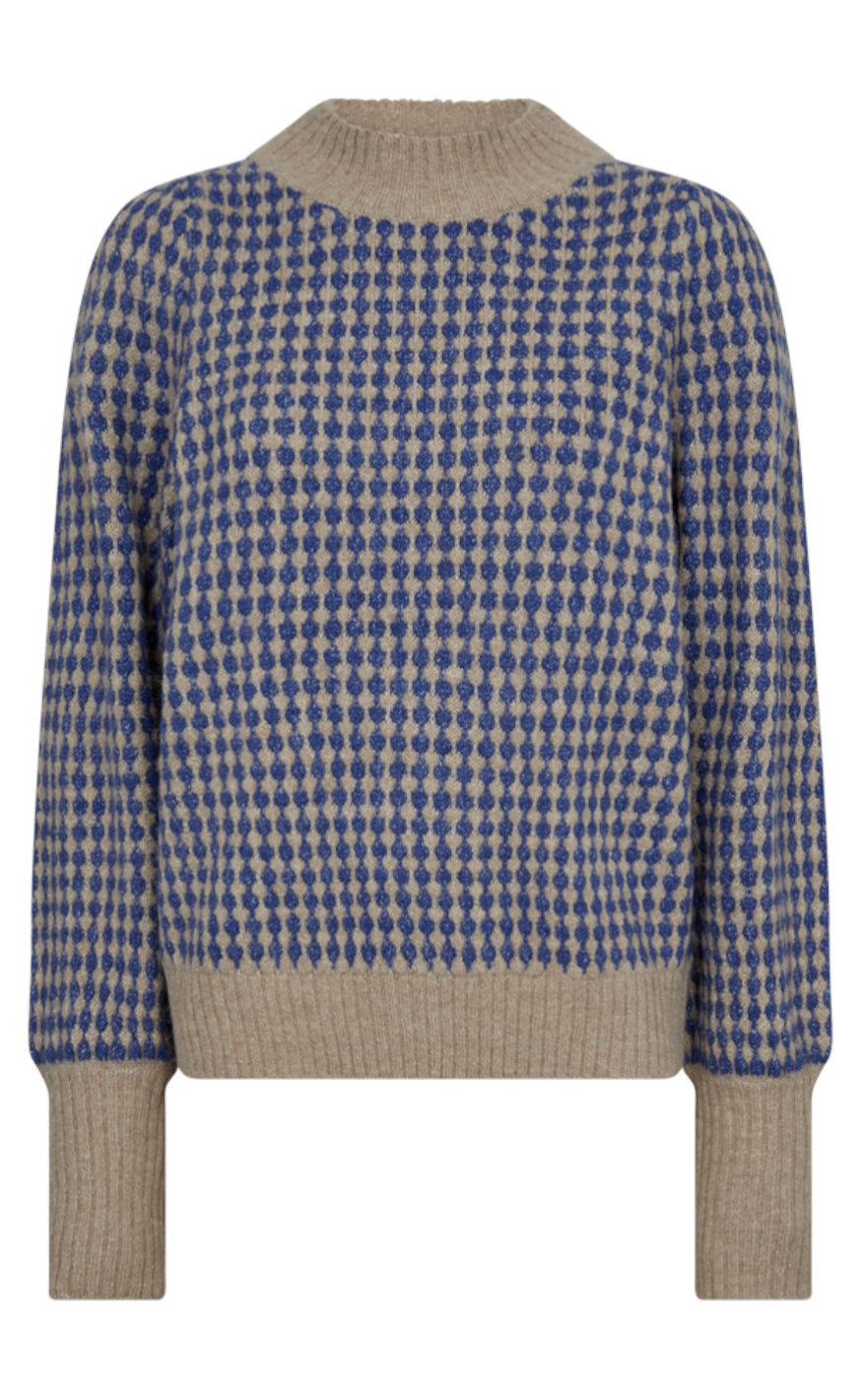 Freequent Pullover - Smerla - Corckery Melange W. Deep Ultramarine