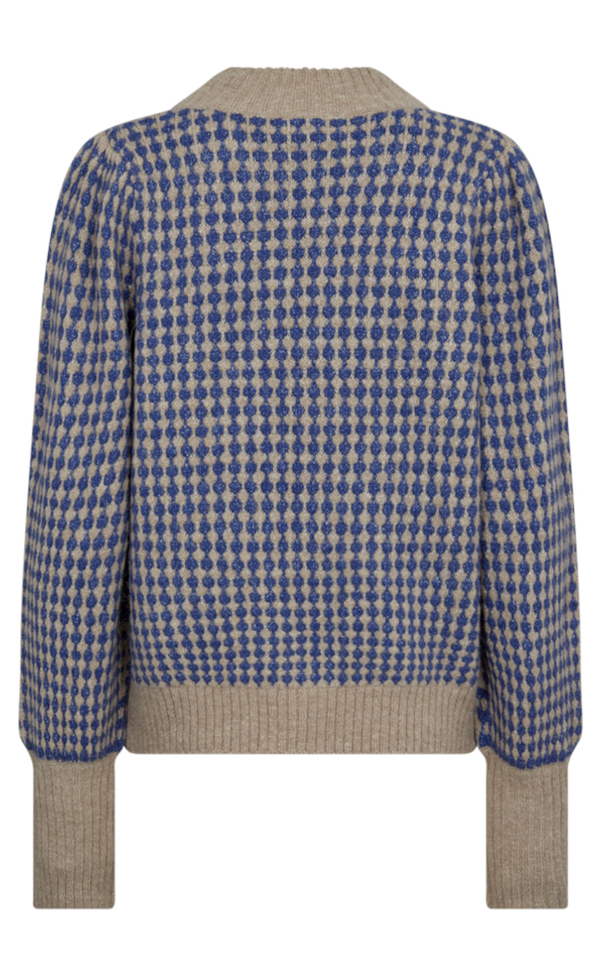 Freequent Pullover - Smerla - Corckery Melange W. Deep Ultramarine