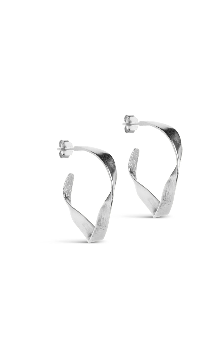 ENAMEL - Copenhagen Ørering - Hoops Scarlet Small - Silver