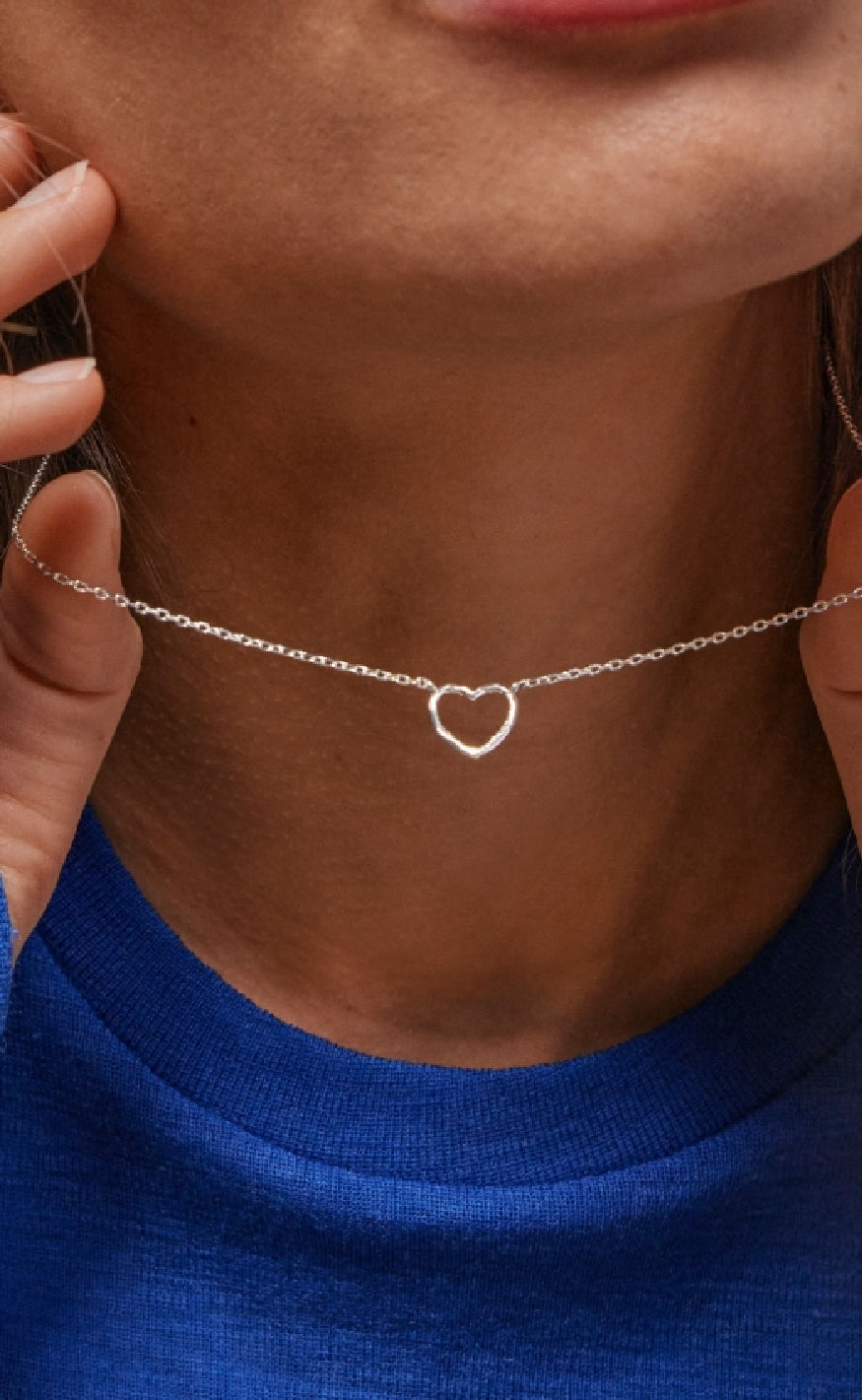 ENAMEL Copenhagen Halskjede - Organic Heart - Silver Colour