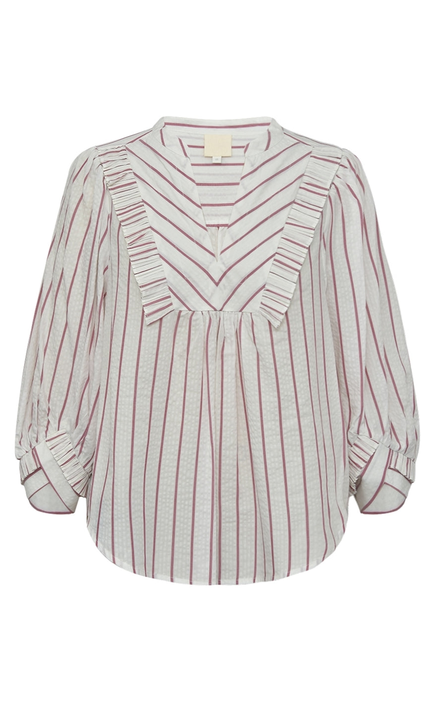 Gossia Bluse - Sophia - Rosa/Creme Stripes