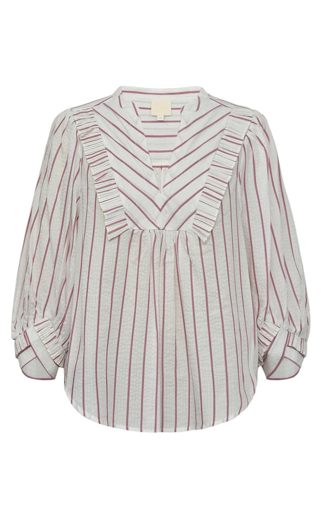 Gossia Bluse - Sophia - Rosa/Creme Stripes