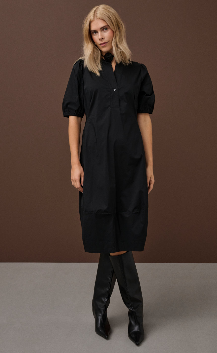 Culture Kjole - Antoinett SS Placket - Black