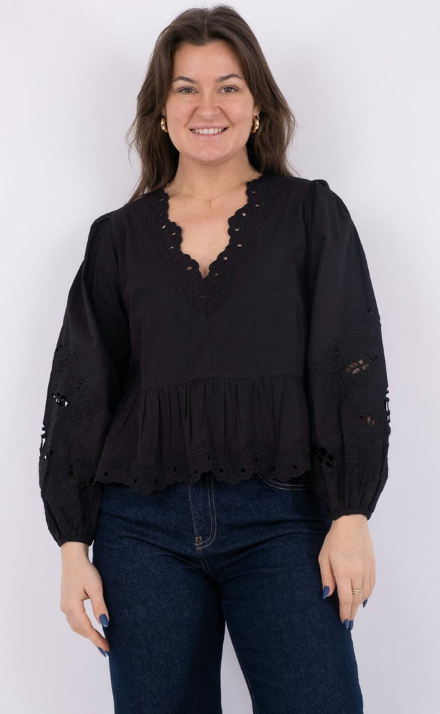 Neo Noir Bluse - Maja - Black