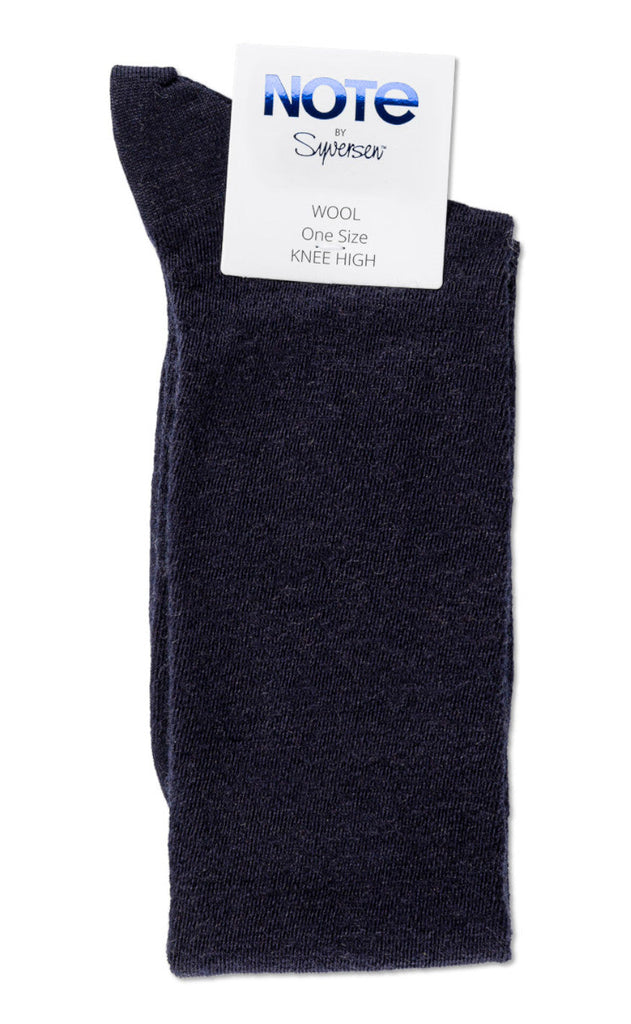 Oroblu Strømper - Note Flat Knit Wool Knee High - Navy