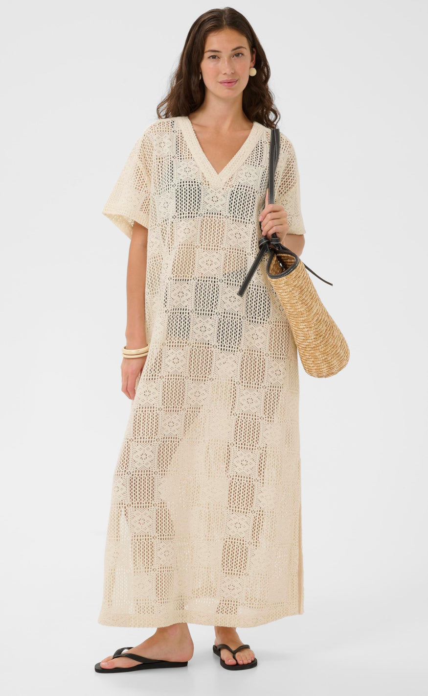 Culture Kjole - Consta Kaftan - Whitecap