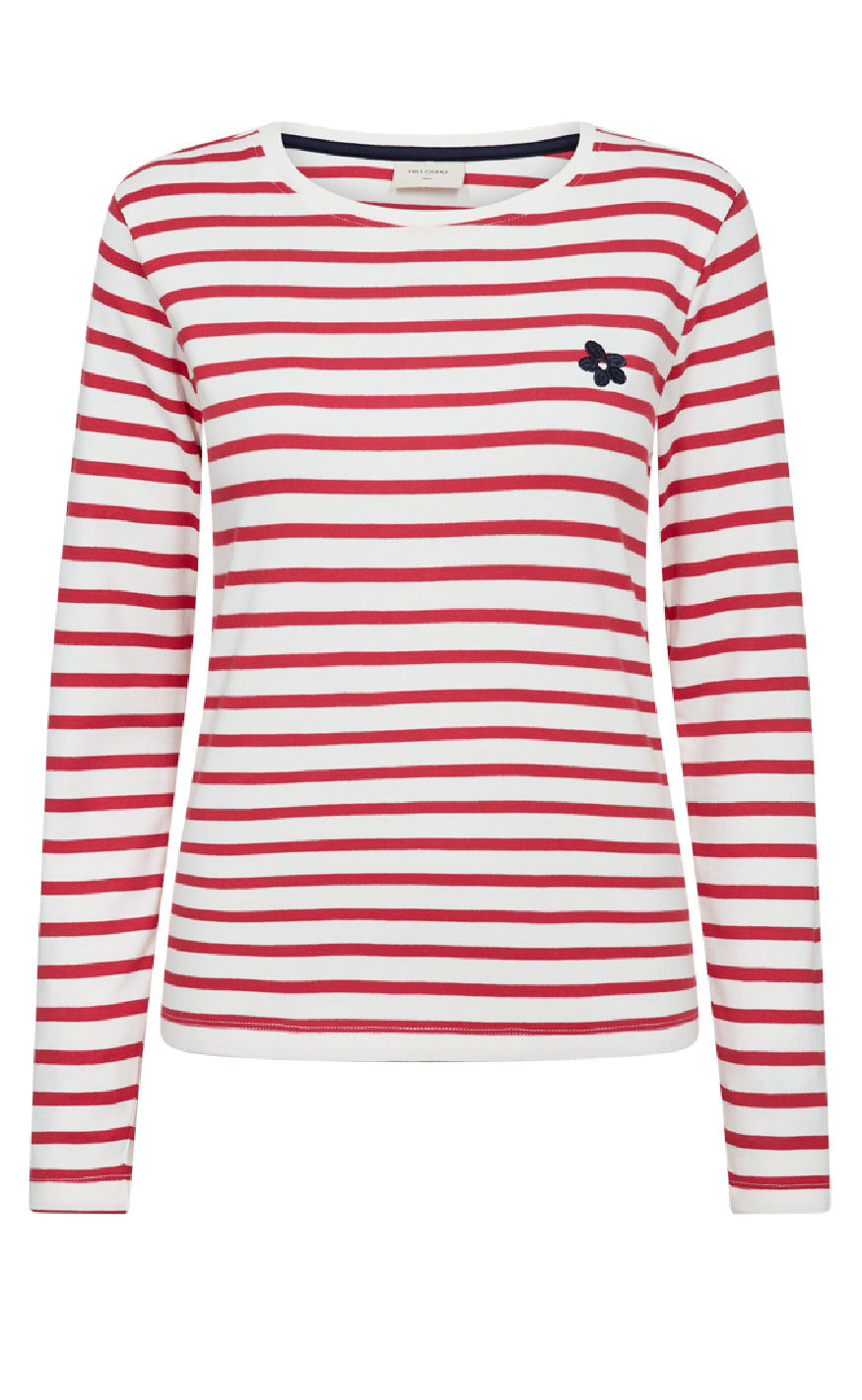 Freequent Bluse - Famila - Star Off-White w. True Red