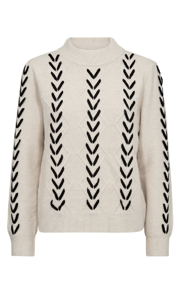 Freequent Pullover - Stokke - Moonbeam w. Black