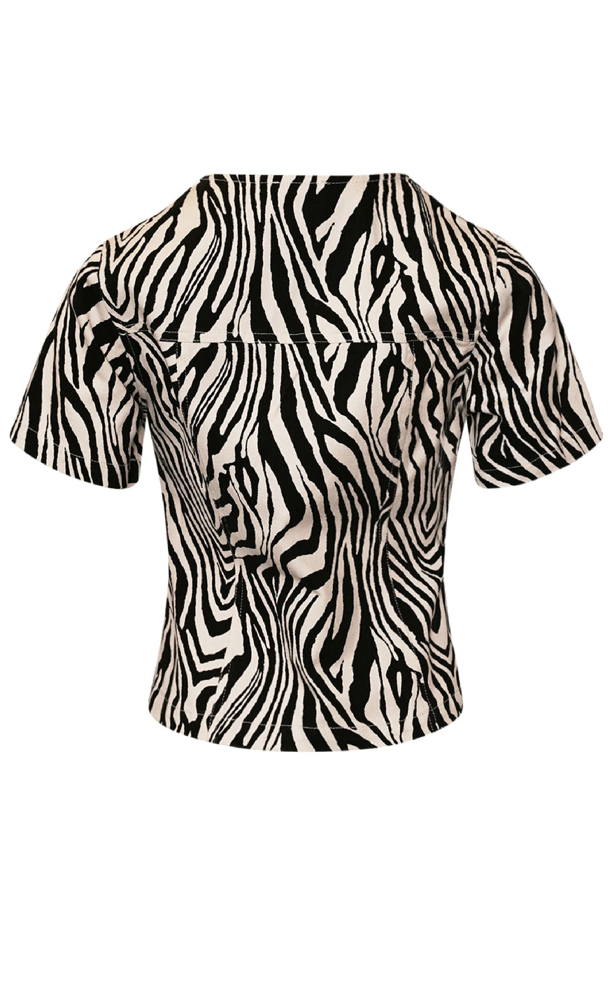 Noella Bluse - Stormina - Taleah Zebra Print