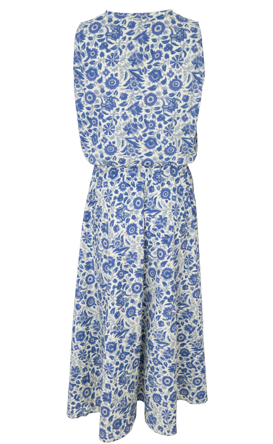 Black Colour Kjole - Flora Summer - Royal Blue