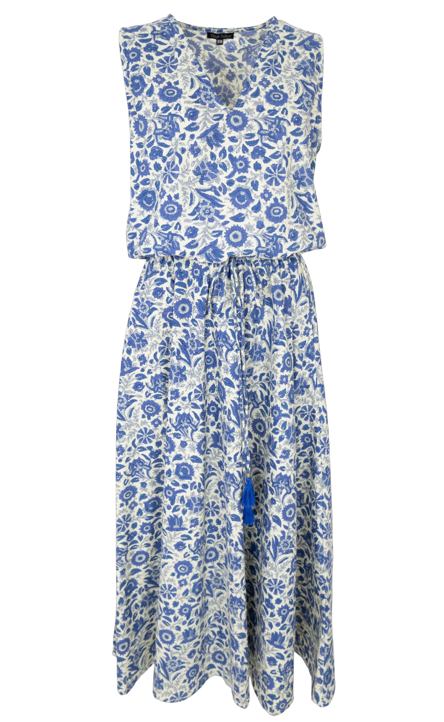 Black Colour Kjole - Flora Summer - Royal Blue
