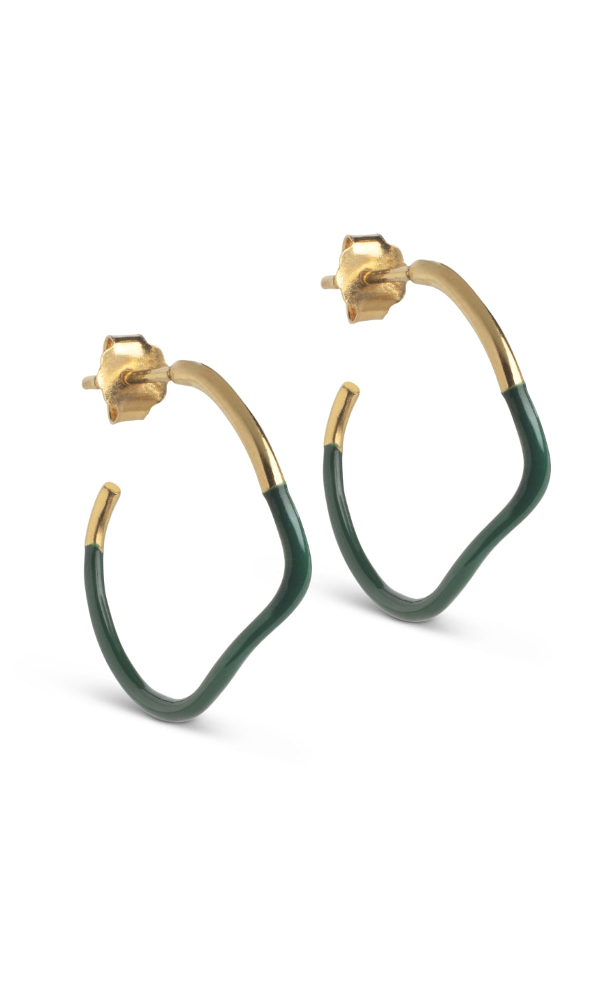 Enamel Copenhagen Øreringer - Sway Hoops - Petrol Green