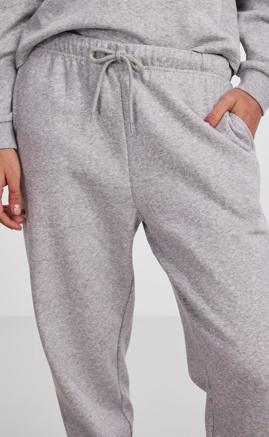 Pieces Bukser - Chilli - Light Grey Melange