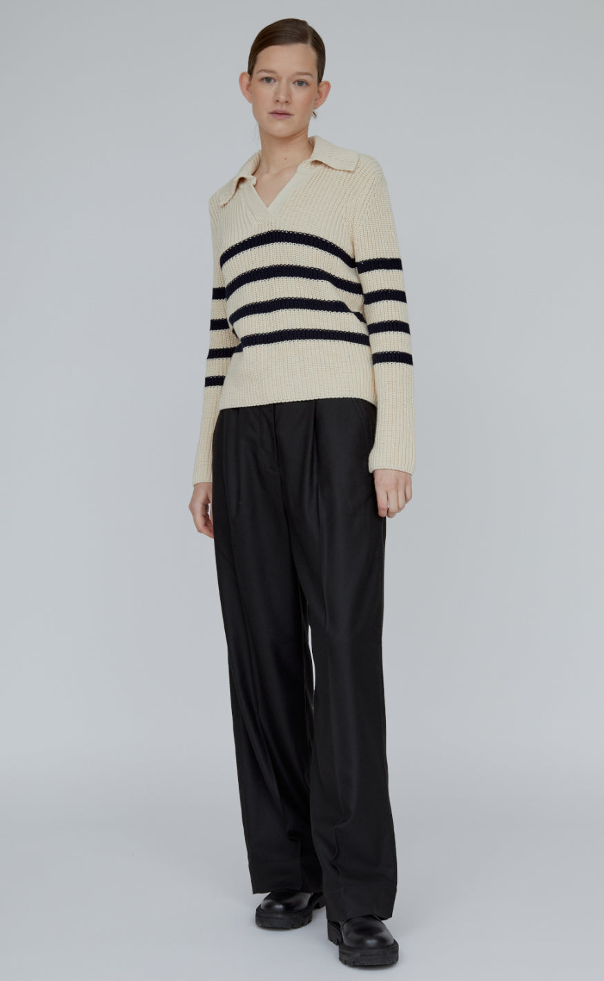 Basic Apparel Sweater - Sweety Polo - Birch/Black