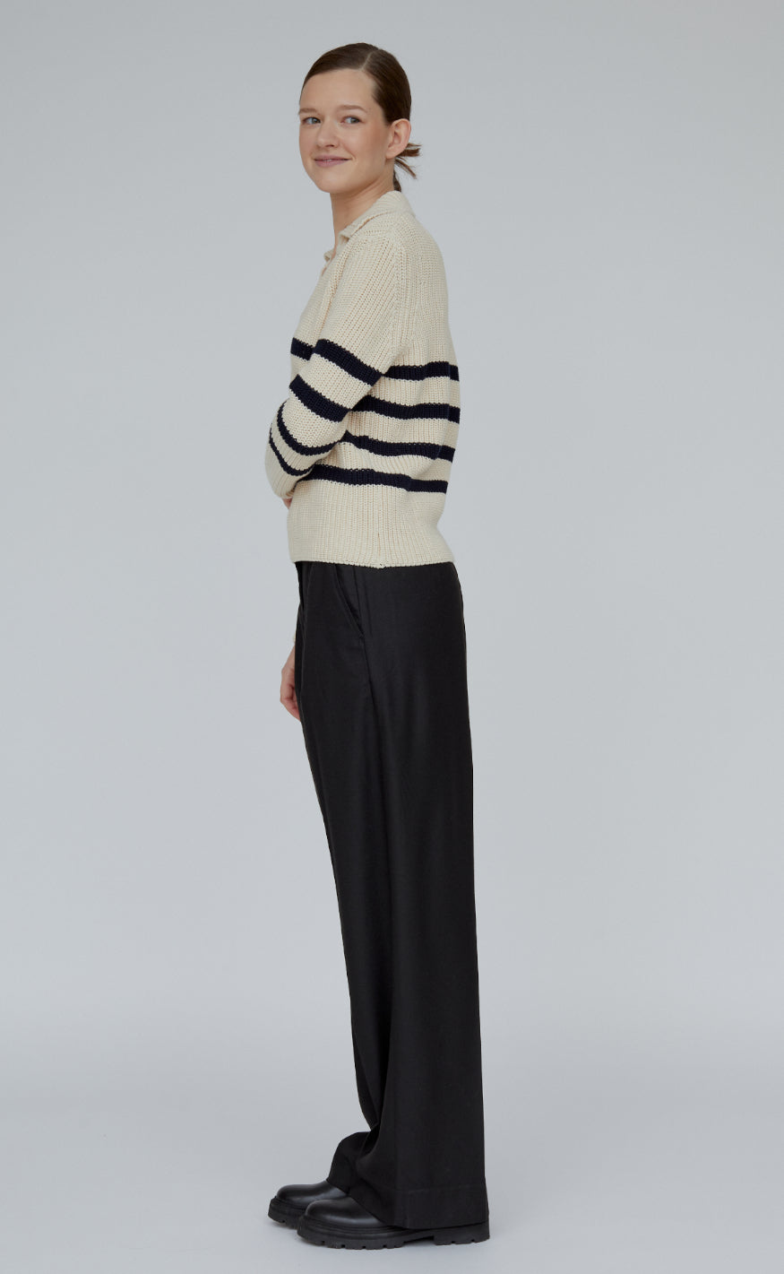 Basic Apparel Sweater - Sweety Polo - Birch/Black